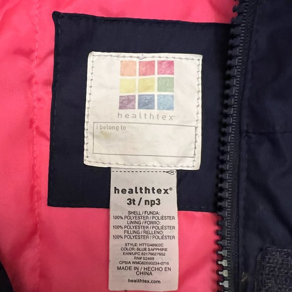Healthtex Size 3T Outerwear Jacket, Pink/Blue/White with hood - Picture 3 of 5